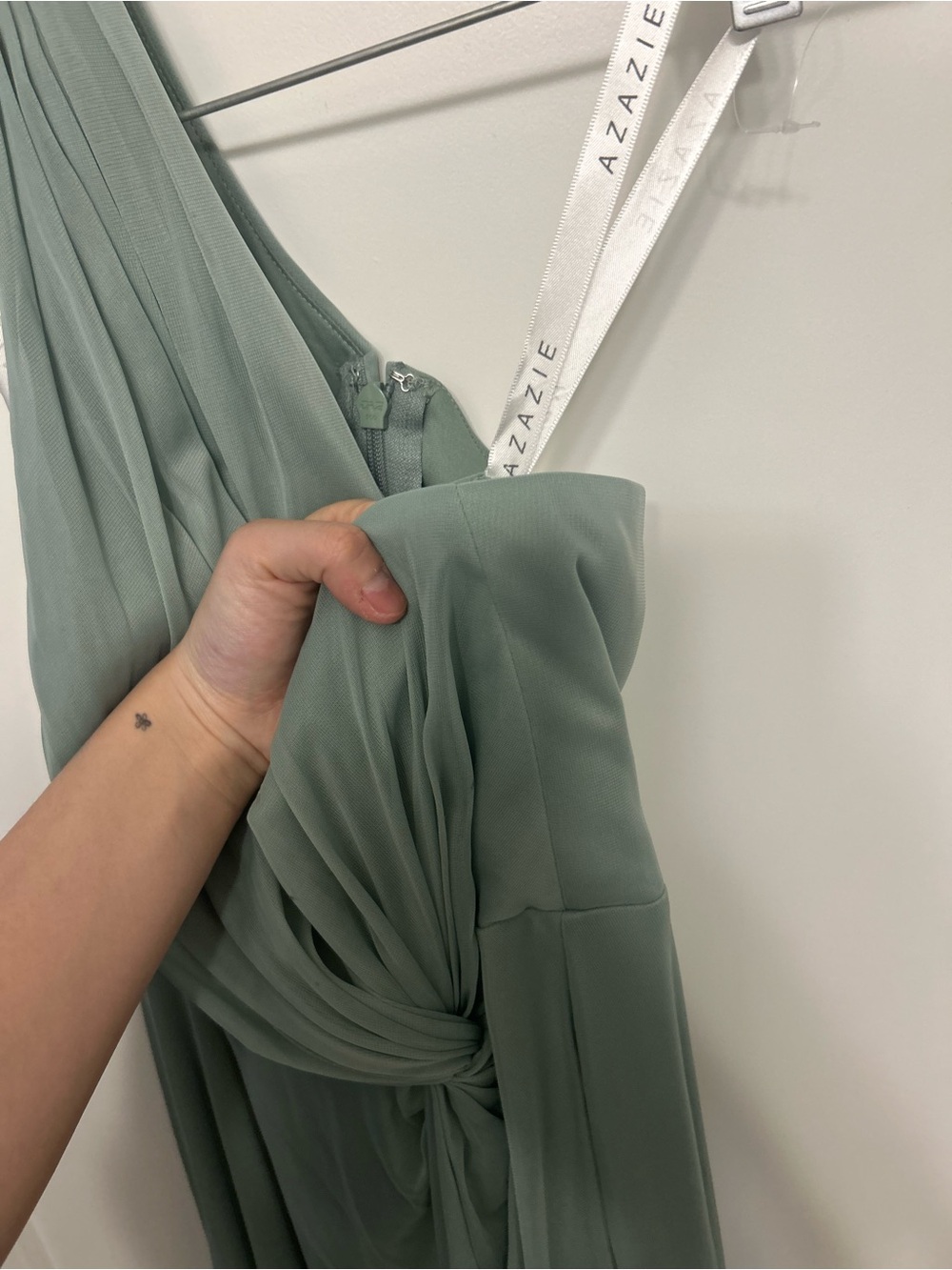 Azazie Brooke Floor Length One-Shoulder Maxi Dress - Picture 6 of 14